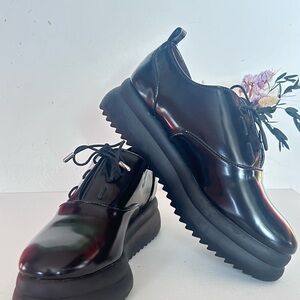 Zara Black Platform Loafers NWOT